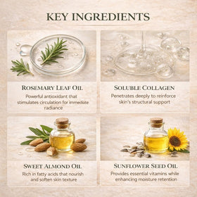 MoJinYuPm label detail listing collagen and botanical oils for gentle care
