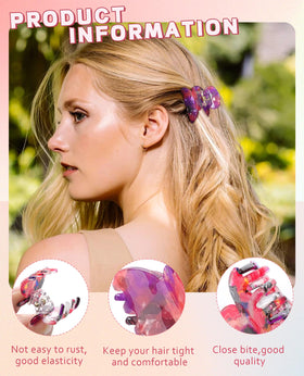 Molans in-use clipping a half-up hairstyle illustrating reliable hold and no pressure benefit