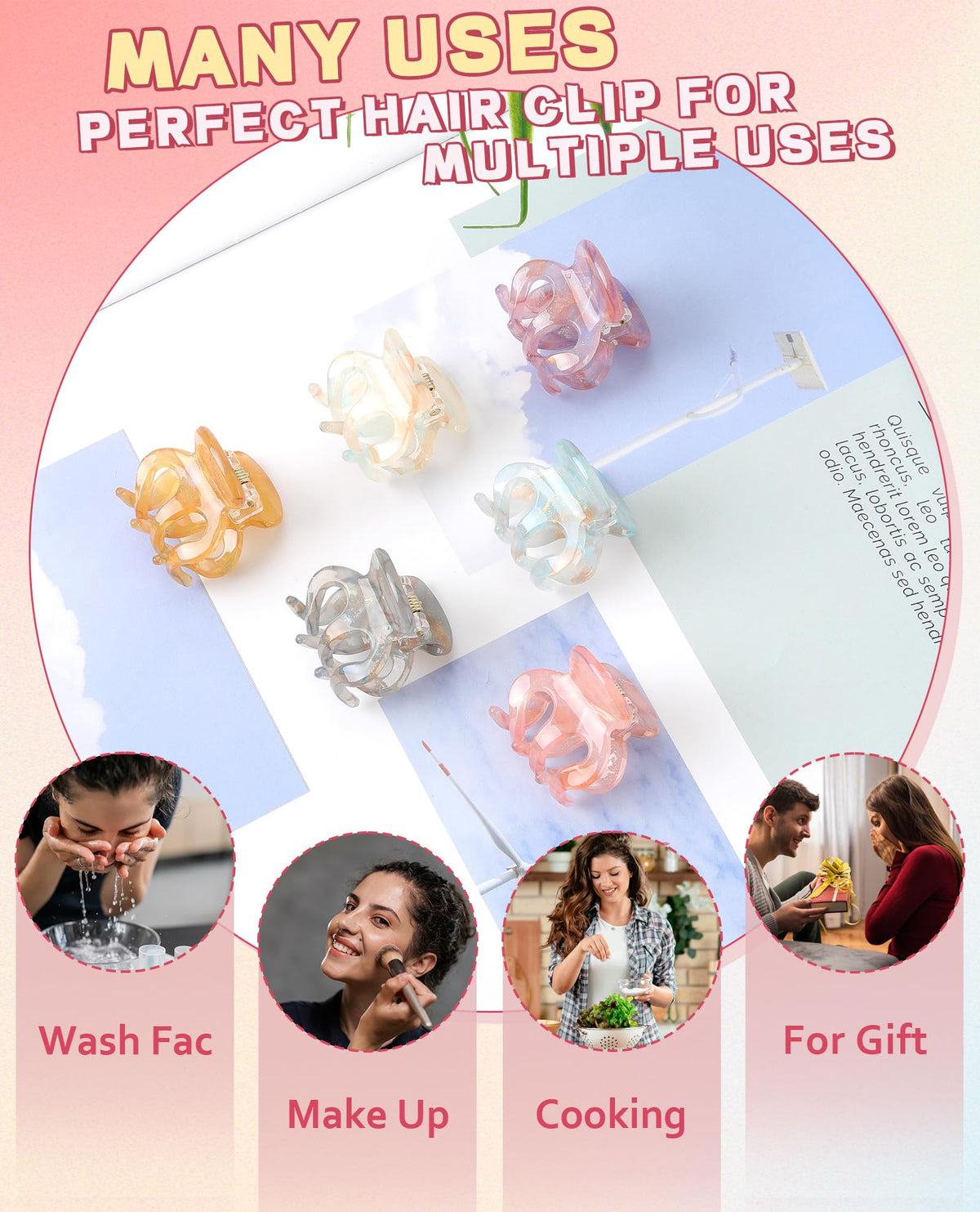 Molans twelve clips flat-lay showing variety and travel-ready convenience in one set