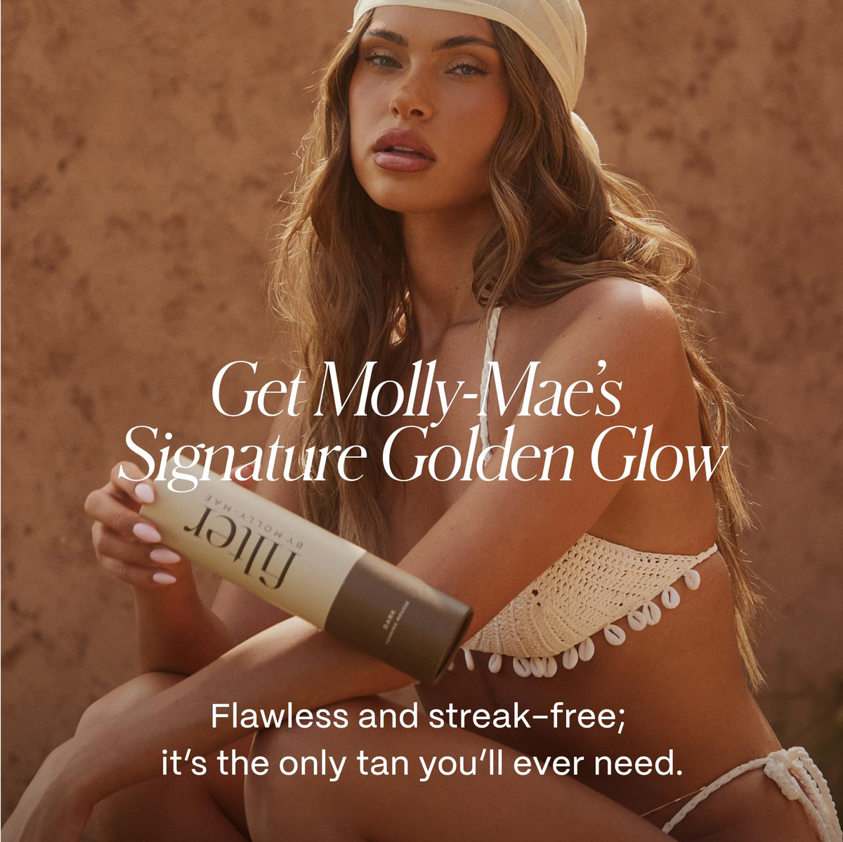 Filter by Molly-Mae velvet applicator mitt with foam offering streak-free benefit