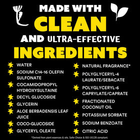 Molly's Suds label detail showing clean-ingredients claim and reassurance
