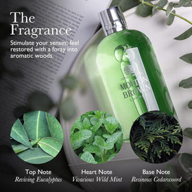 Molton Brown body wash in shower demonstrating invigorating morning ritual