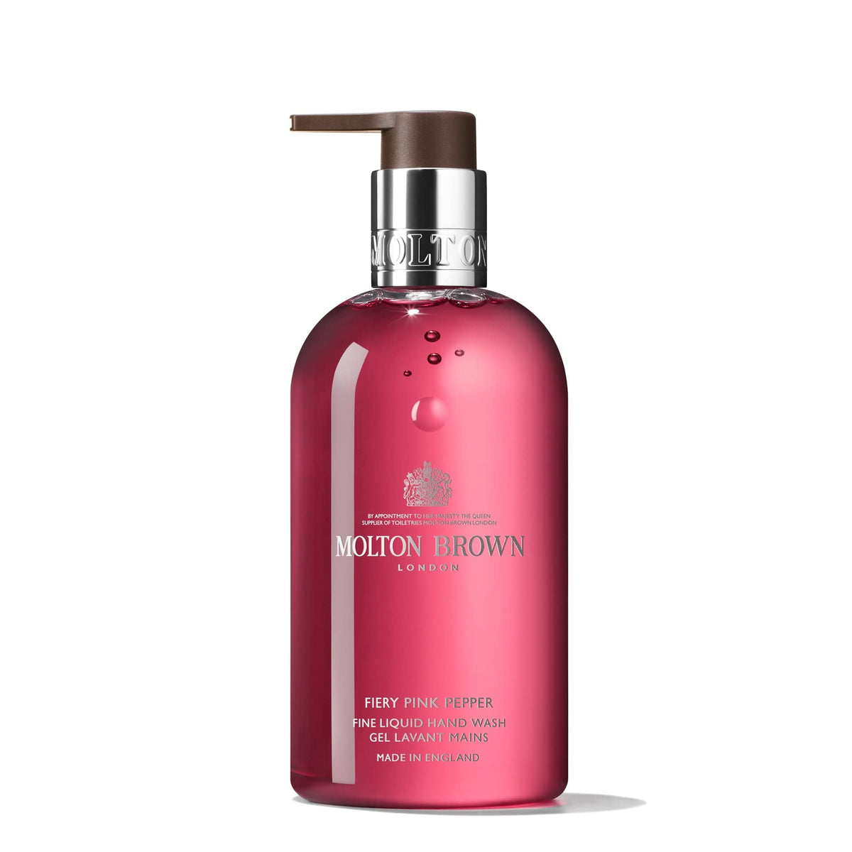 Molton Brown front packaging showing bottle and branding for elevated sink appeal