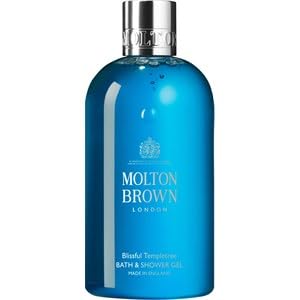 Molton Brown front bottle showing packaging and luxurious lather benefit