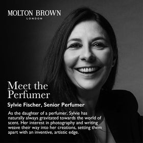 Molton Brown product being applied to hands demonstrating hydration benefit