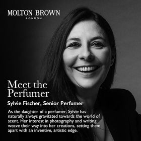 Molton Brown lather on hands demonstrating gentle cleansing and fragrance