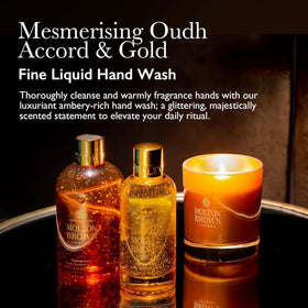 Molton Brown pump and label close-up highlighting premium packaging