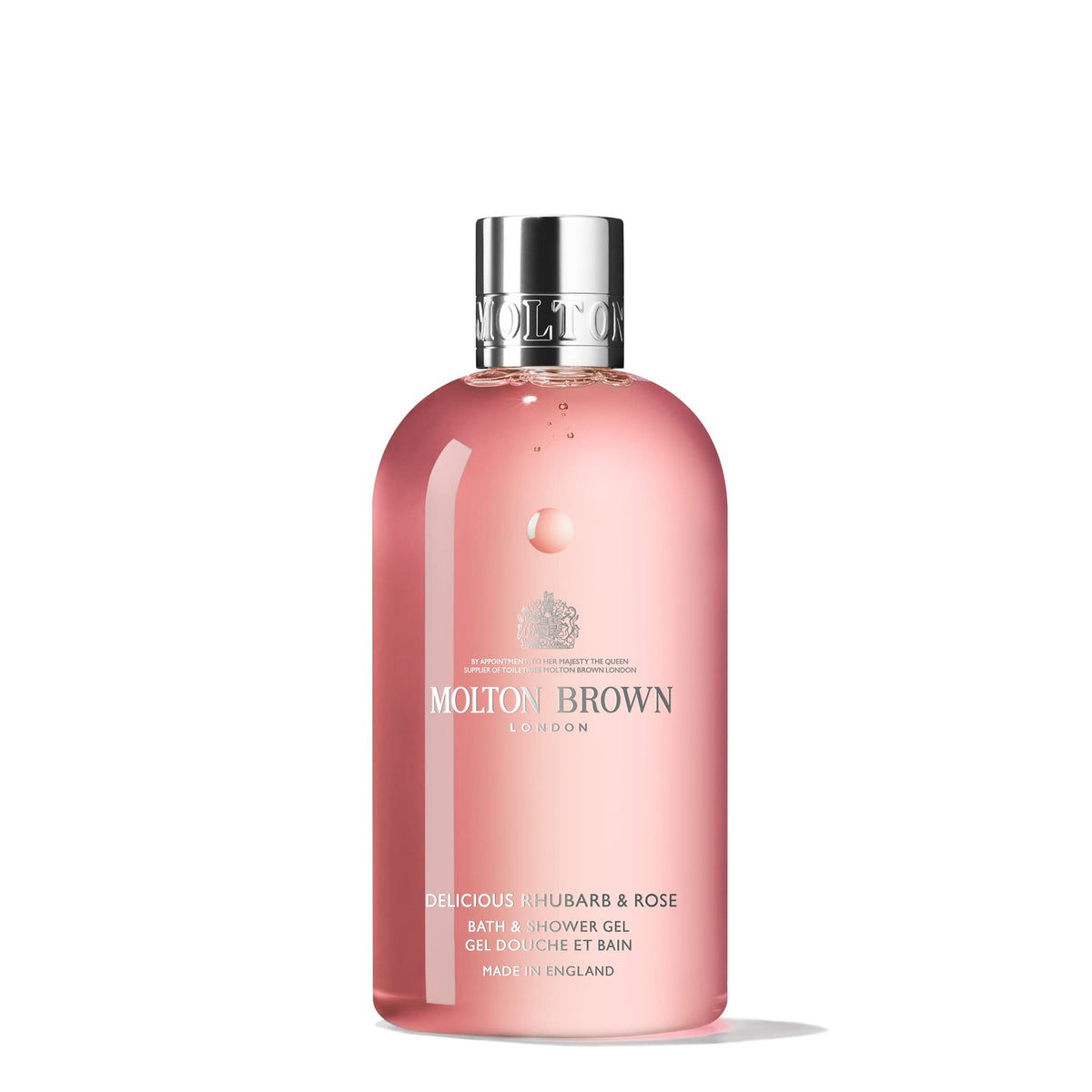 Molton Brown front bottle showing scent and gentle cleanse benefit