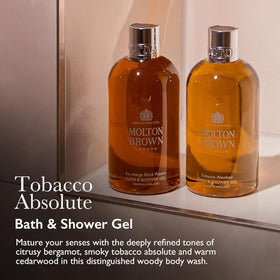 Molton Brown label close-up highlighting product name and recyclable bottle benefit