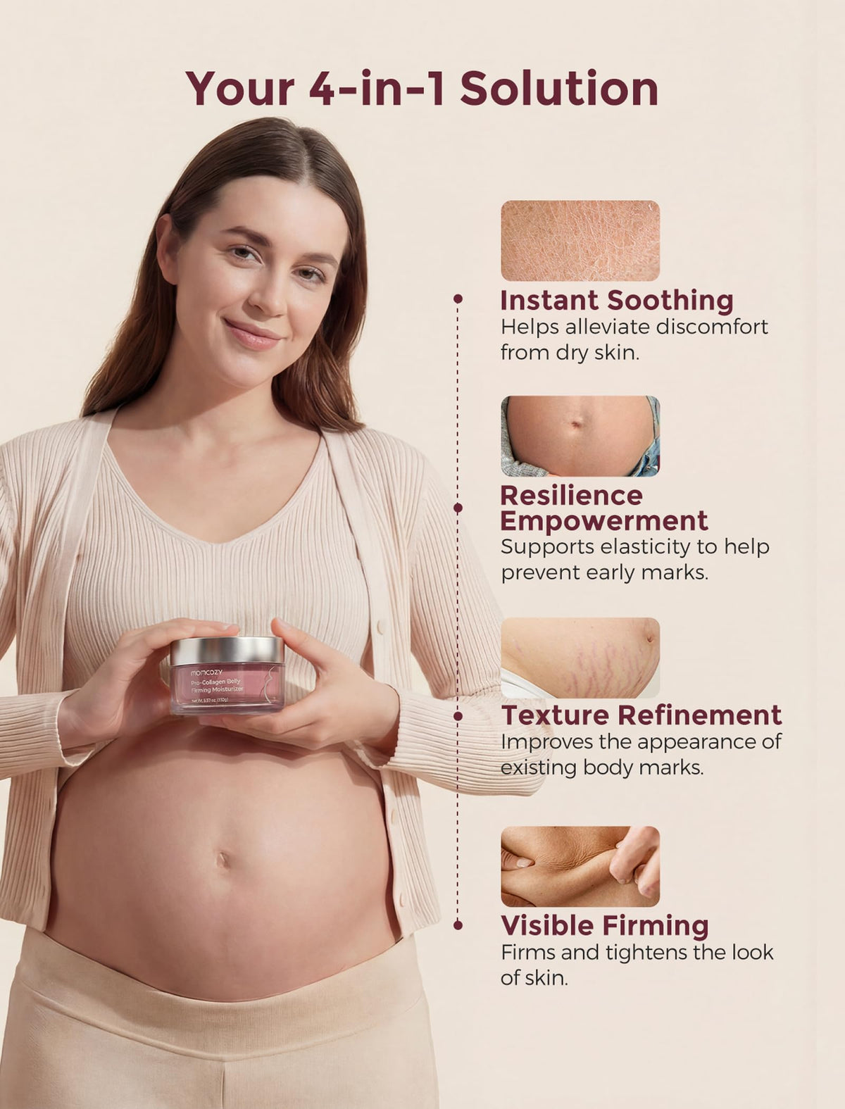 Momcozy botanical extracts arranged to show natural supportive ingredients