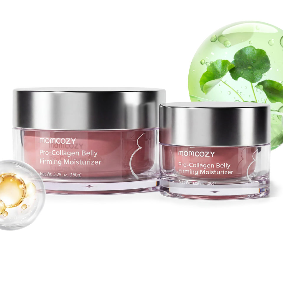 Momcozy front packaging jar and tube showing set benefits