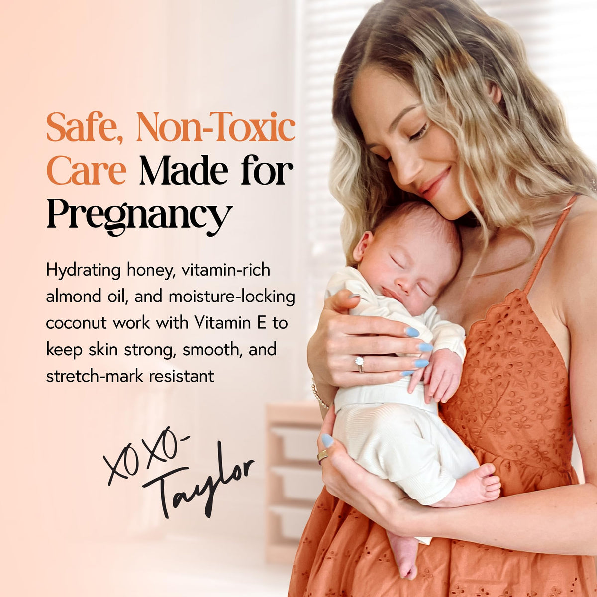 MOMMY LIFE size next to hand showing 3.7 oz scale and portability