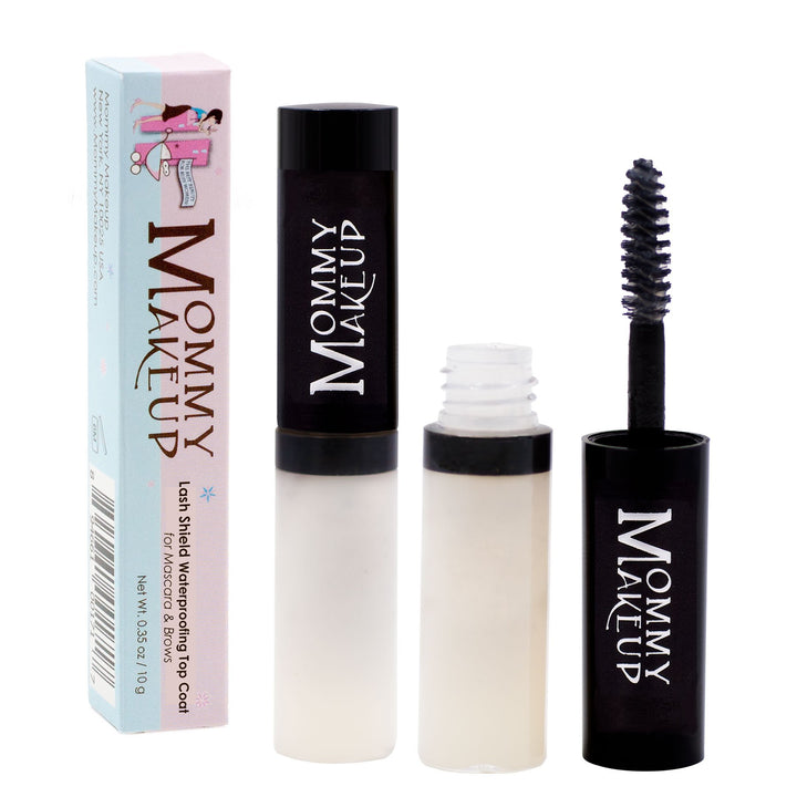 Mommy Makeup front packaging showing compact clear top coat for long wear