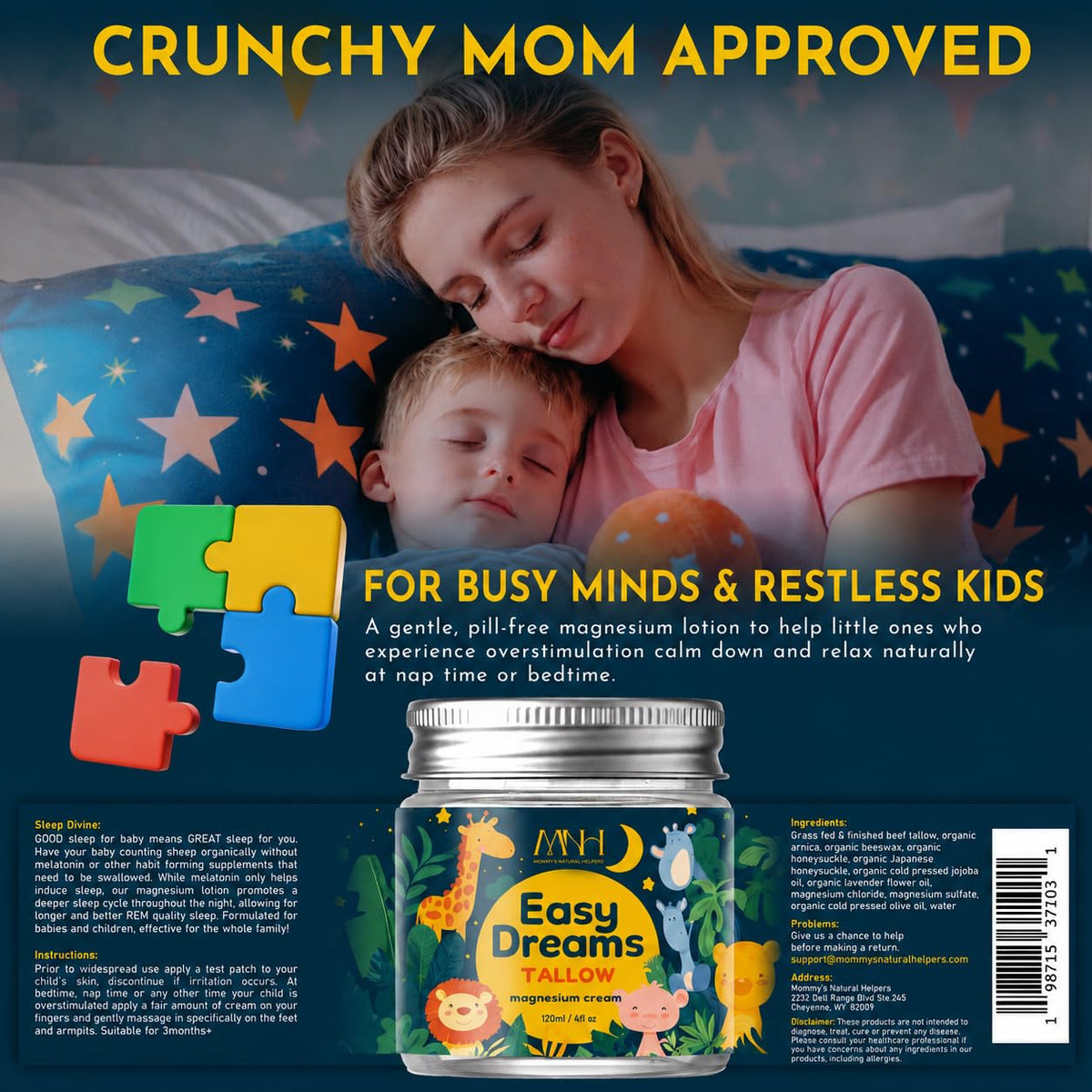 Mommy's Natural Helpers application on child's hands and feet illustrating easy use