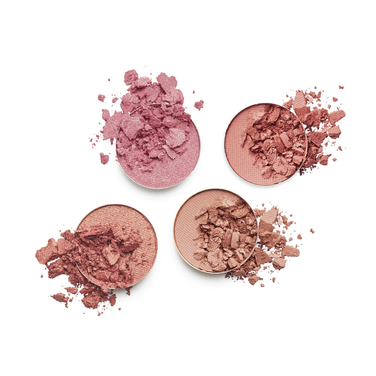 Mom's Secret open pan showing pressed blush surface and easy-to-pick pigment benefit: precise application