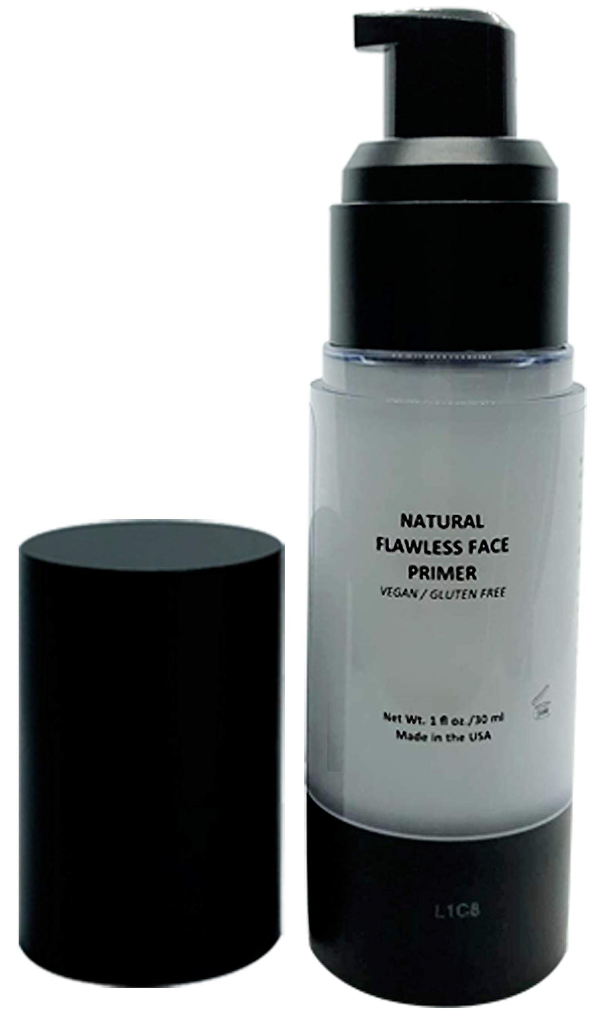 Mom's Secret front packaging showing clean organic primer branding and benefits