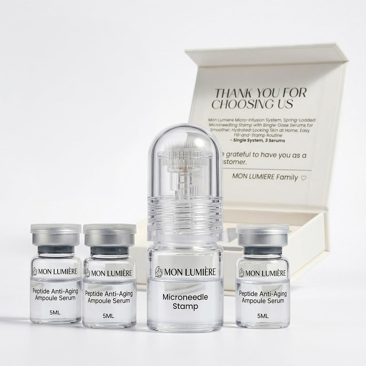 Mon Lumière front packaging showing kit and travel-ready design for convenience