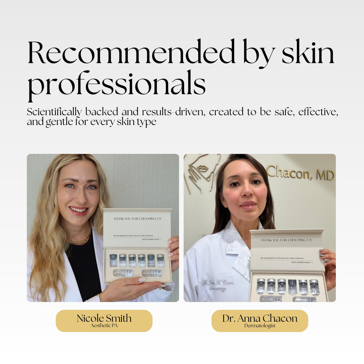 Mon Lumière three single-dose serum vials arranged to show pre-measured, mess-free use