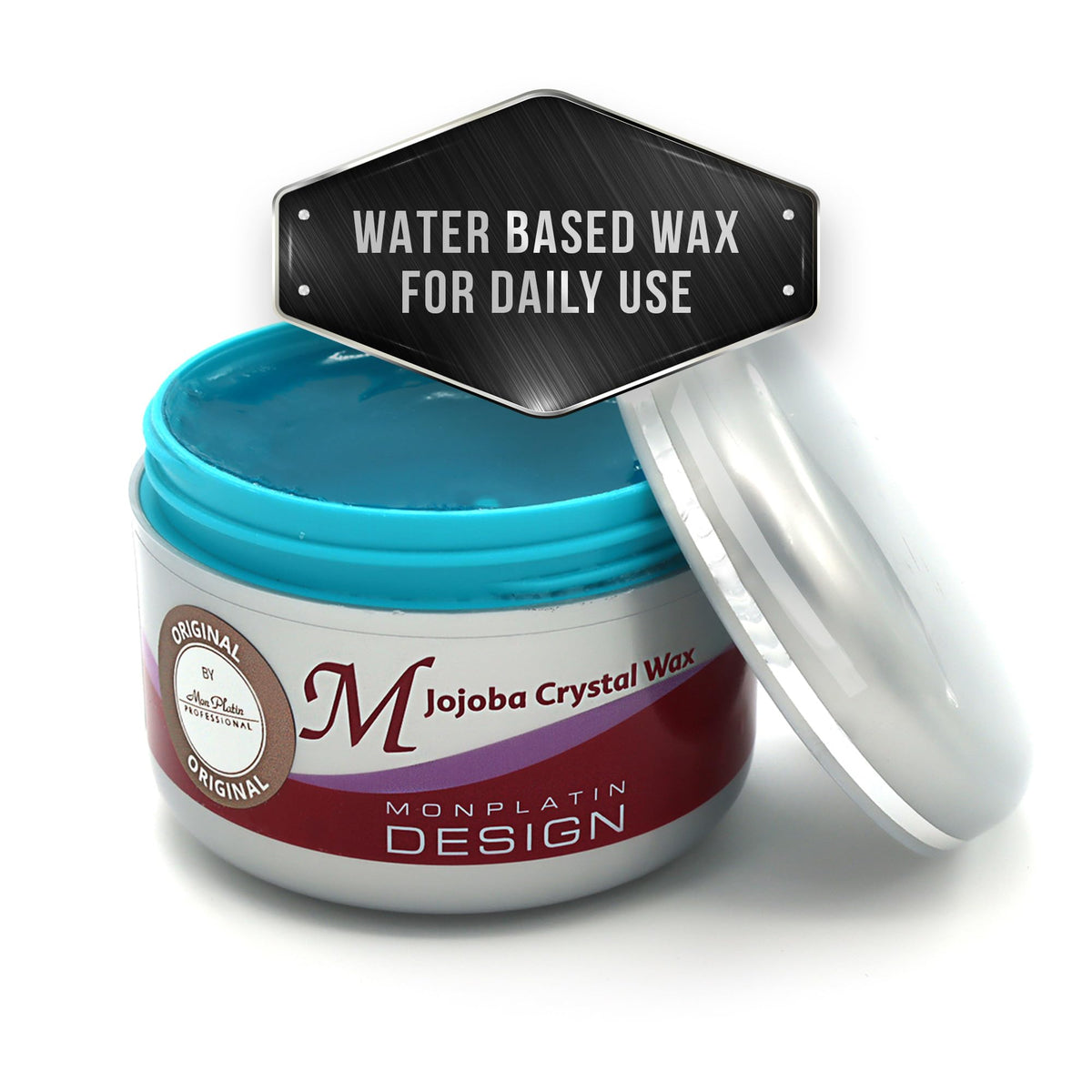 Mon Platin jar front view showing label and 250ml size, highlighting glossy finish