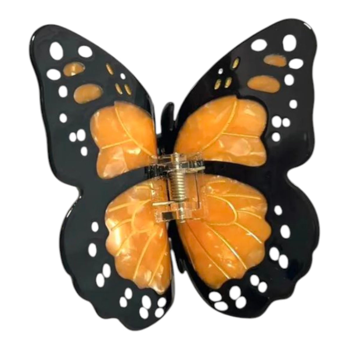 Generic Monarch butterfly clip front view showing vivid orange and black design, adds stylish flair