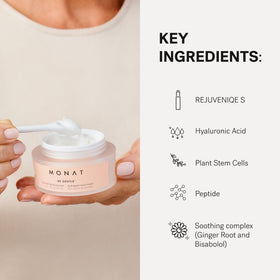 MONAT ingredient display with plant stem cells highlighting protective benefits