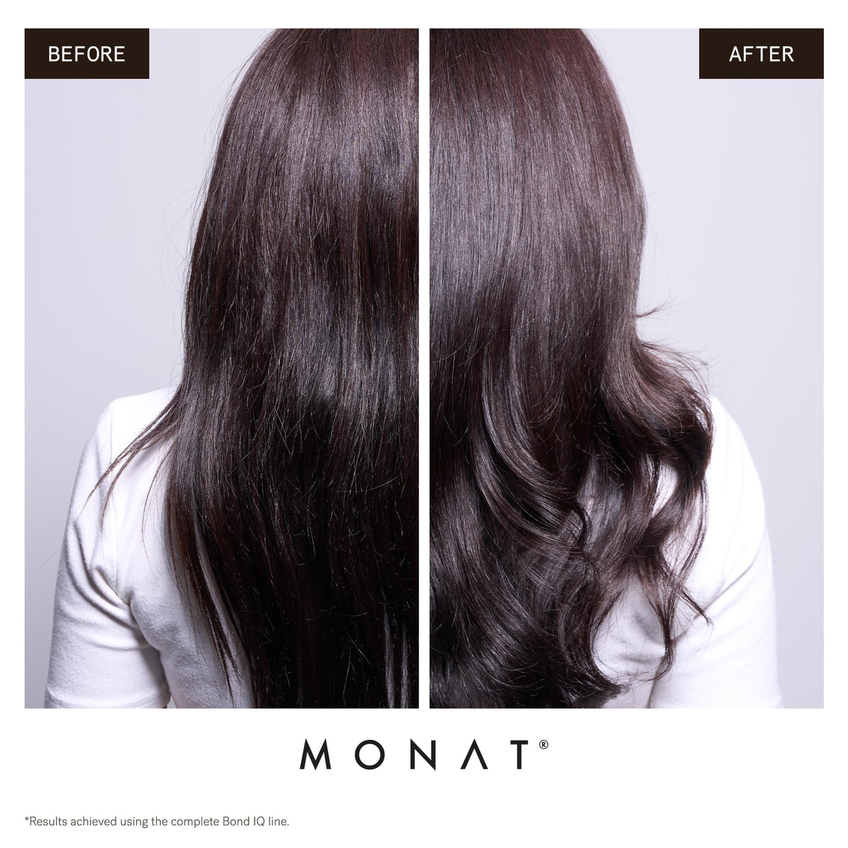 MONAT before and after split ends comparison showing improved hair health
