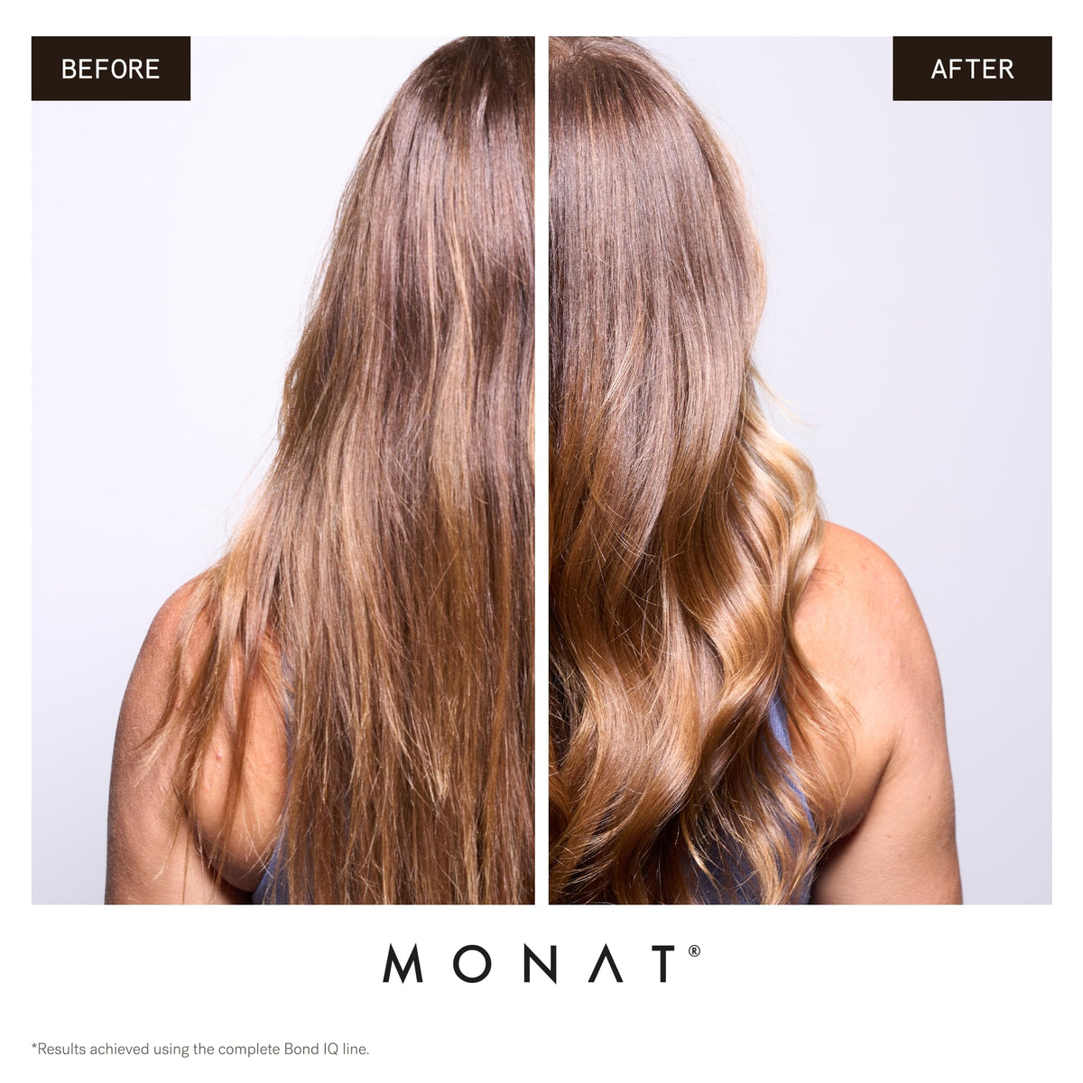MONAT styled hair lifestyle image showing smoother shine and resilience
