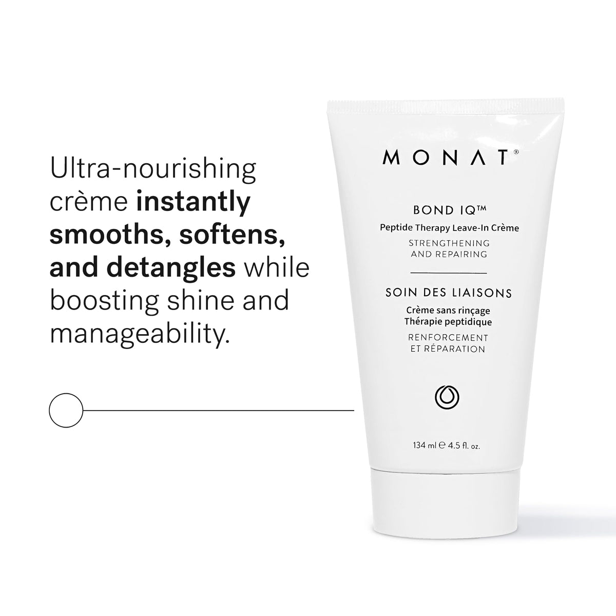 MONAT pump and cap close-up displaying dispensing control and convenience
