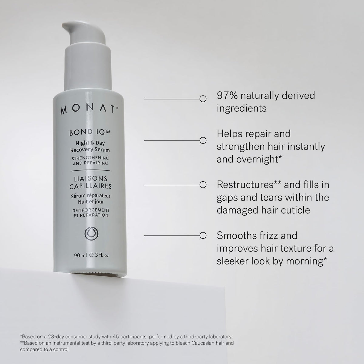 MONAT serum texture close-up showing lightweight oil-cream for absorption