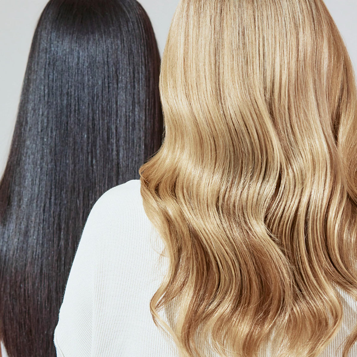 MONAT conditioner being applied to midlengths illustrating detangling and smooth finish benefits