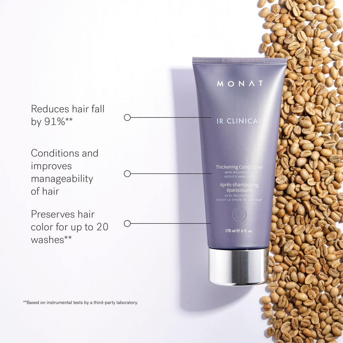 MONAT conditioner creaminess detail showing smooth detangling benefit