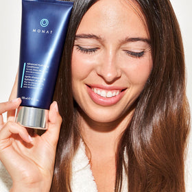 MONAT ingredients label highlighting plant oils and REJUVENIQE S benefits