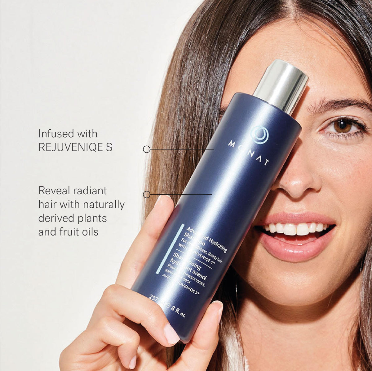 MONAT conditioner texture close-up showing creamy formula for smooth detangling