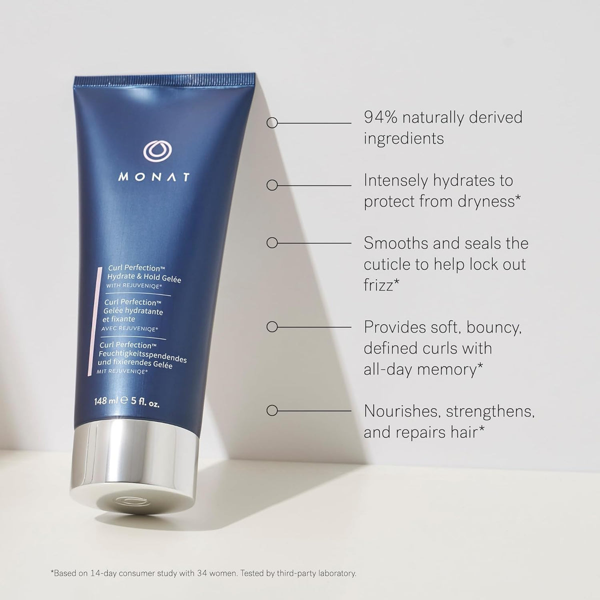 MONAT pump dispensing gelée illustrating easy controlled application