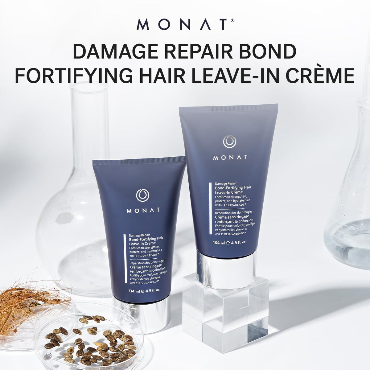 MONAT close-up of creamy texture and botanical ingredient benefits