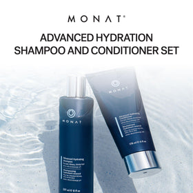 MONAT hair after use showing shiny smooth results and reduced frizz