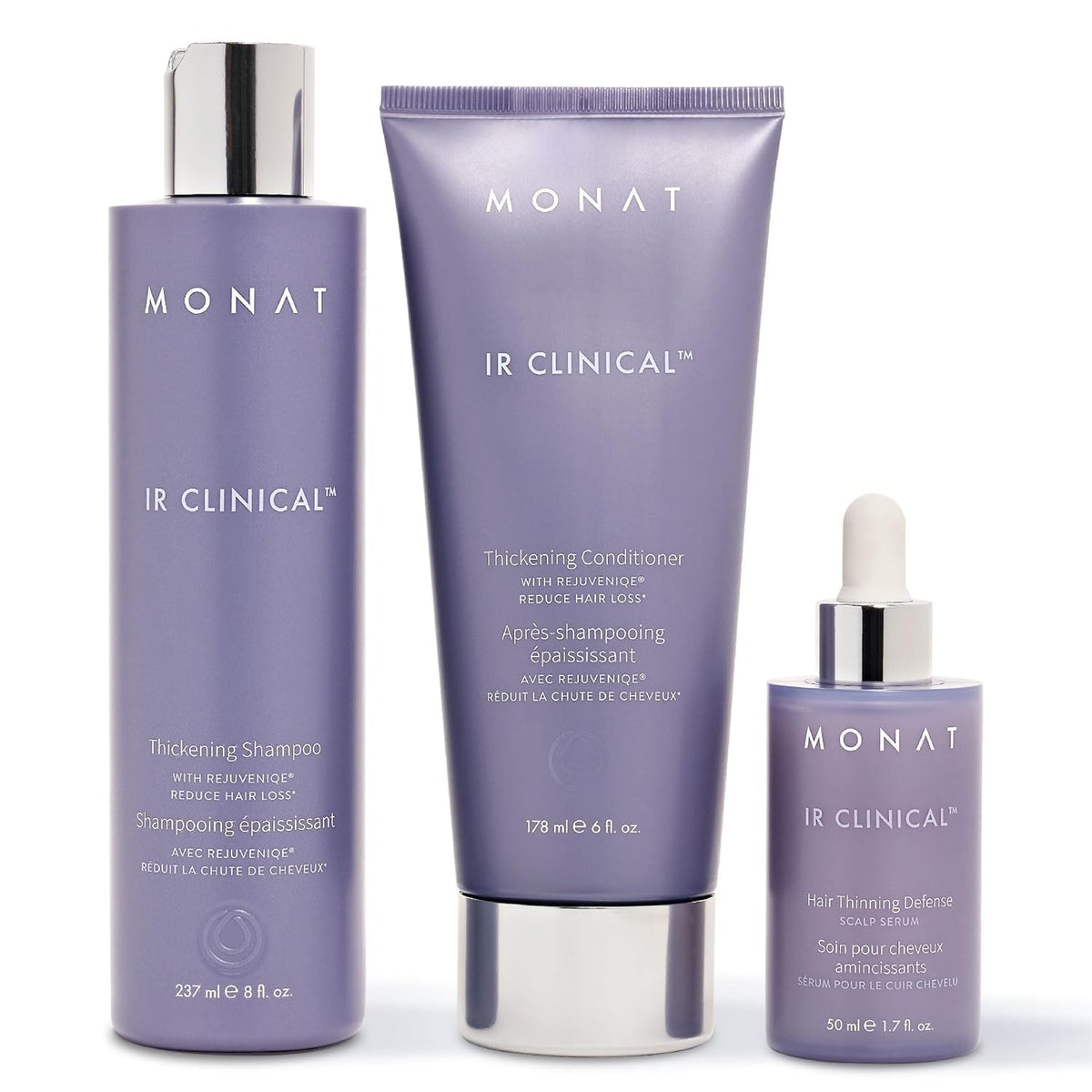 MONAT IR Clinical front packaging showing full kit and easy routine