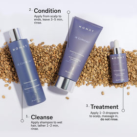 MONAT IR Clinical lifestyle before-and-after hair showing fuller-looking results