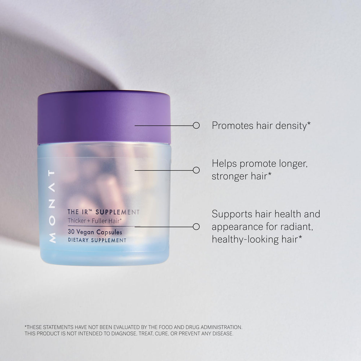 MONAT label ingredient list focus showing key actives and transparency benefit