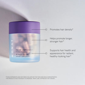 MONAT label ingredient list focus showing key actives and transparency benefit
