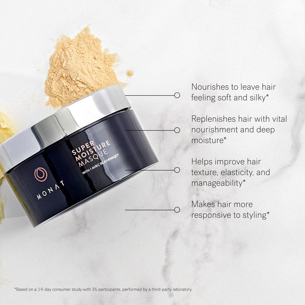 MONAT masque being applied to damp hair for deep conditioning benefits