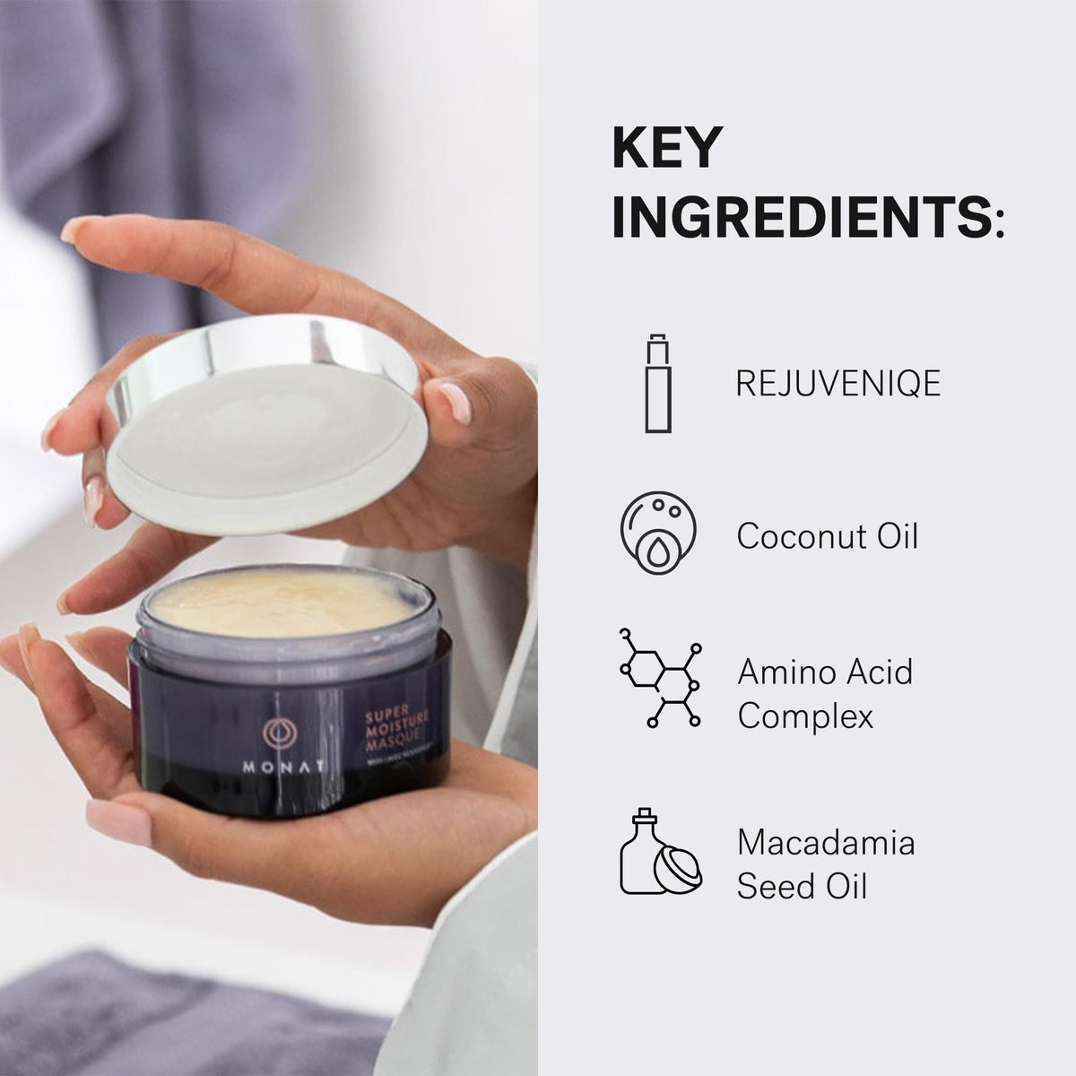 MONAT botanical oils and extracts laid out to show nourishing ingredients