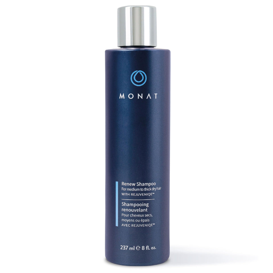 MONAT Renew shampoo front bottle showing packaging and gentle cleansing benefits