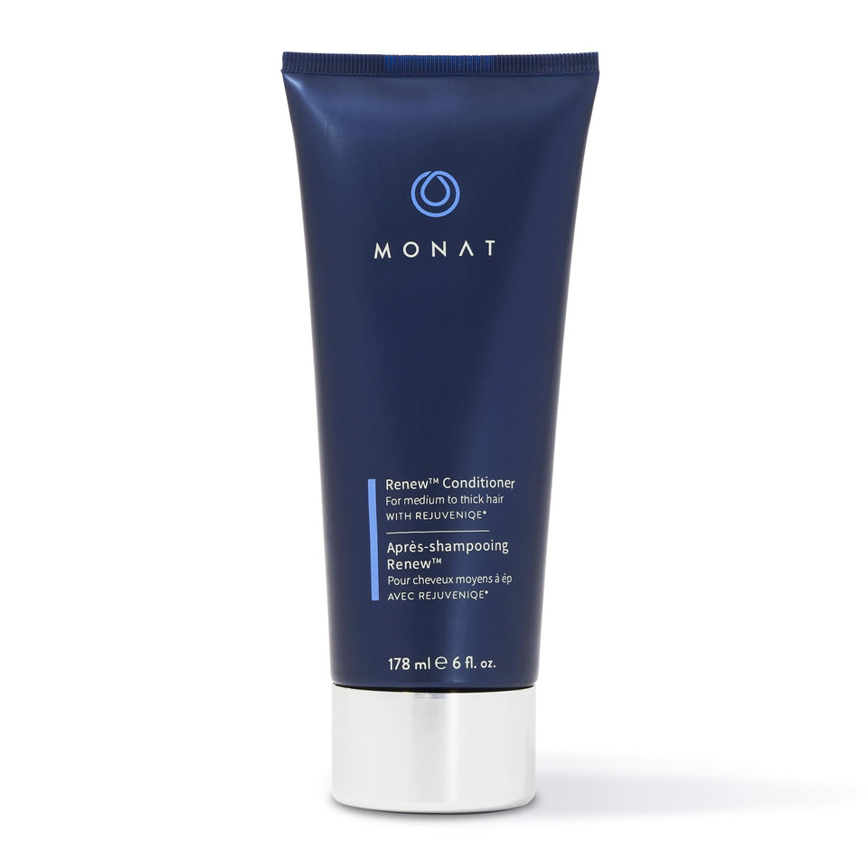 MONAT bottle front view showing clean hydrating conditioner packaging and benefit