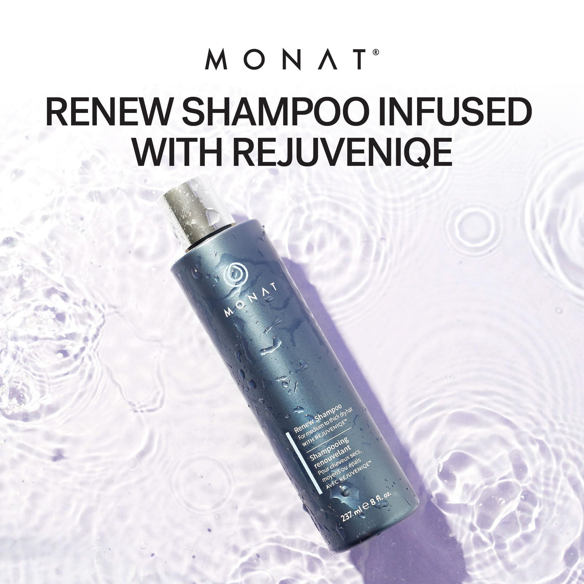MONAT creamy rich lather texture demonstrating moisturizing foam on hair