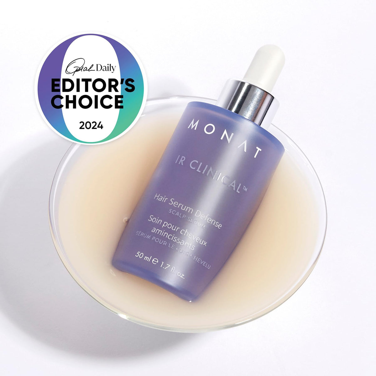 MONAT dropper dispensing serum to demonstrate precise application benefit