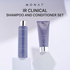 MONAT set staged in a bathroom for easy everyday routine
