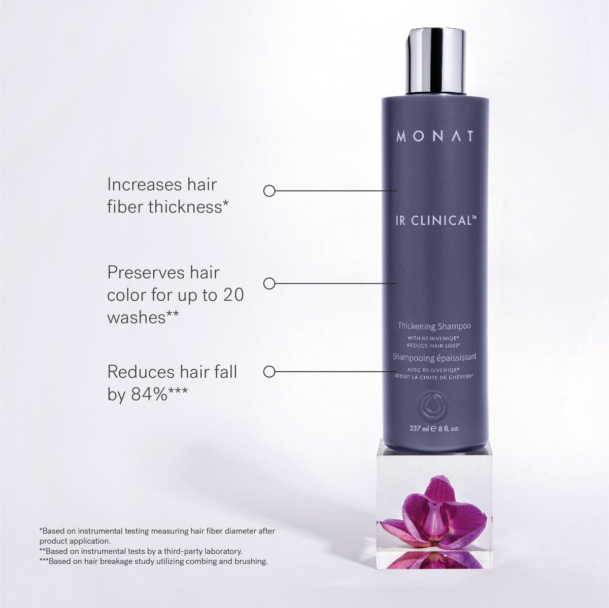 MONAT shampoo texture close-up illustrating gentle lathering effect