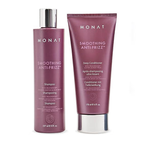 MONAT smoothing set front packaging showing both bottles for easy identification and shelf appeal