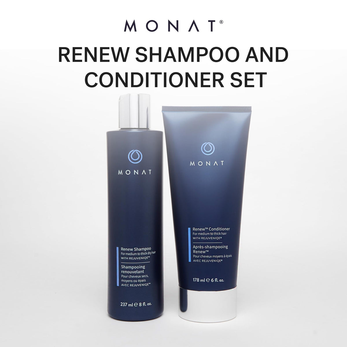 MONAT styled hair lifestyle image demonstrating smooth, shiny finish